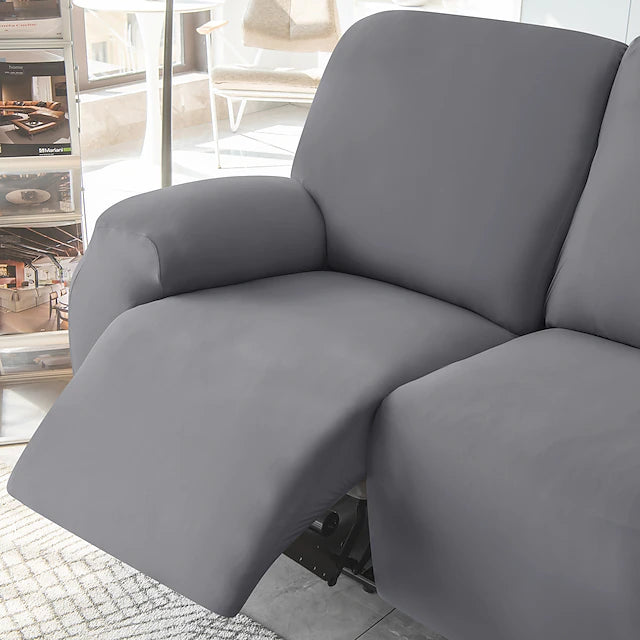 2-Seater Reclining Sofa Slipcover - Solid Color