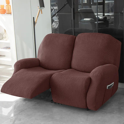 2-Seater Reclining Sofa Slipcover - Herringbone Design