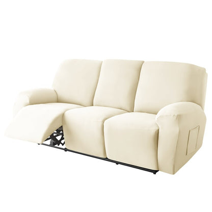 3-Seater Reclining Sofa Slipcover - Solid Color