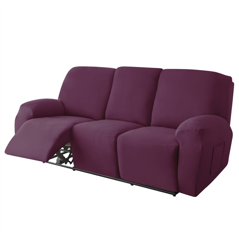 3-Seater Reclining Sofa Slipcover - Solid Color