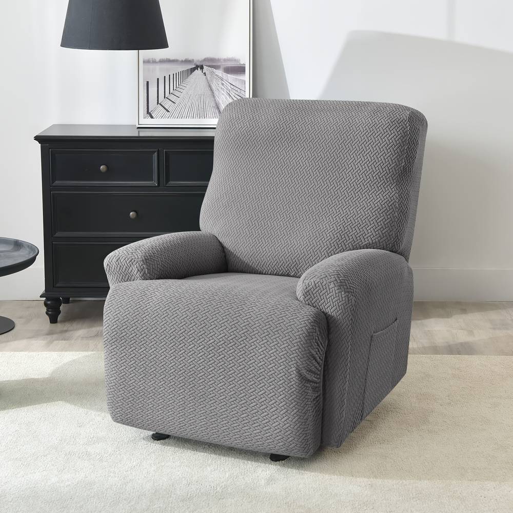 1-Seater Reclining Slipcover - Herringbone Design