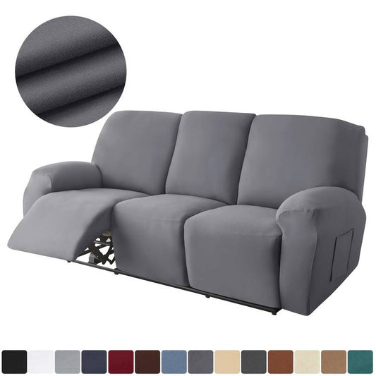 3-Seater Reclining Sofa Slipcover - Solid Color